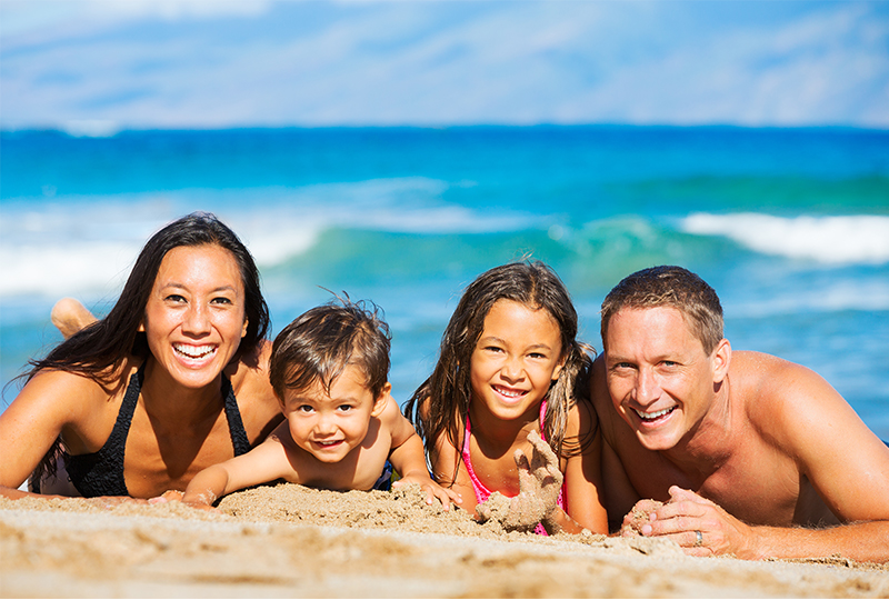 Spend a day at the beach with your family on Maui