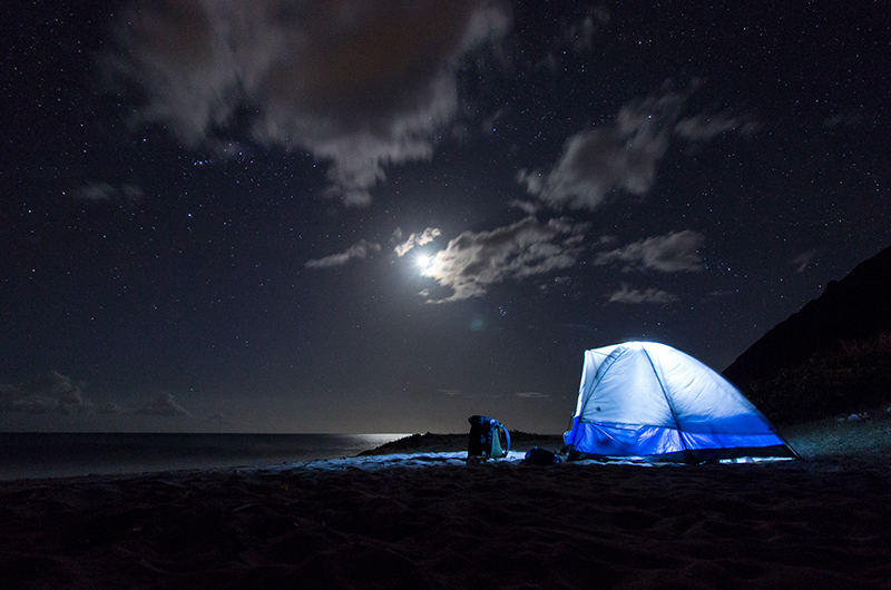 Camping on the Beach on Maui