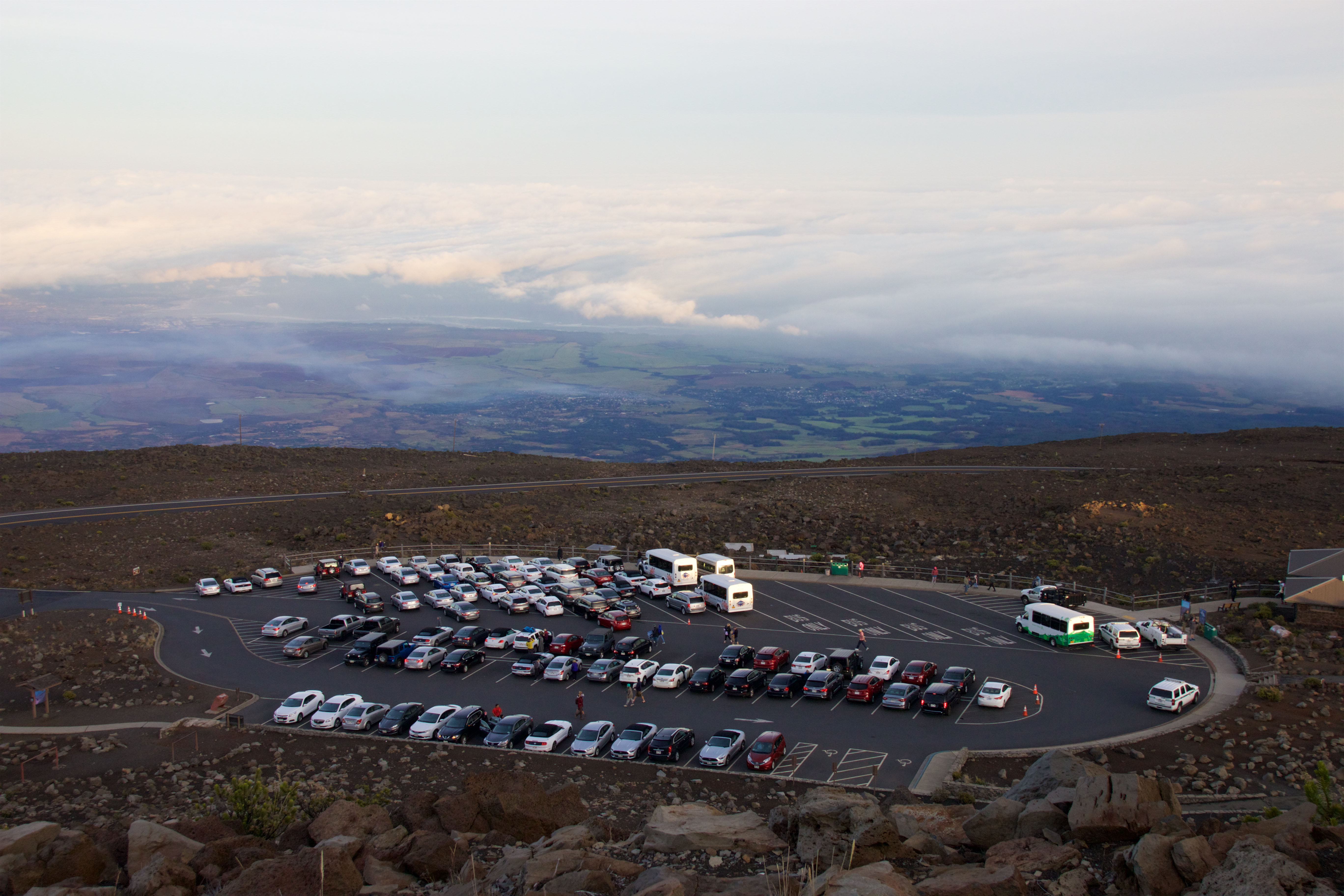 Parking Lot at Haleakala Crater after Sunrise