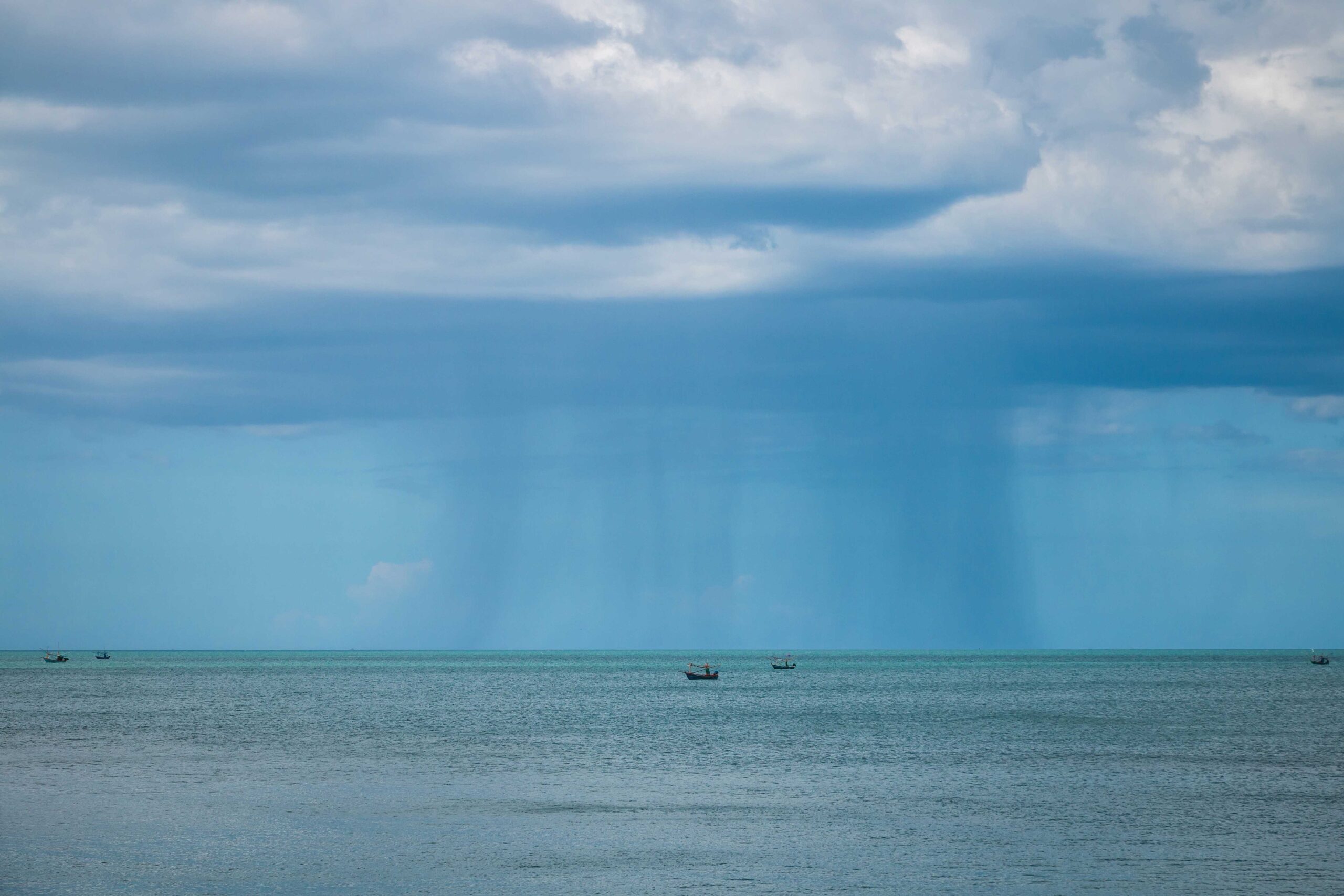 rain over the ocean, ship